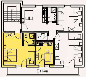 Floor plan apartment 2 house Sonnberg Kappl